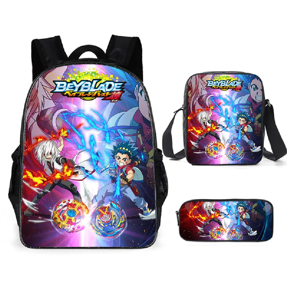 

3Pcs/set Beyblade Burst Evolution Backpack 3D School Bag Sets for Teenager Boys Girls Cartoon Kids Schoolbags Children Mochilas