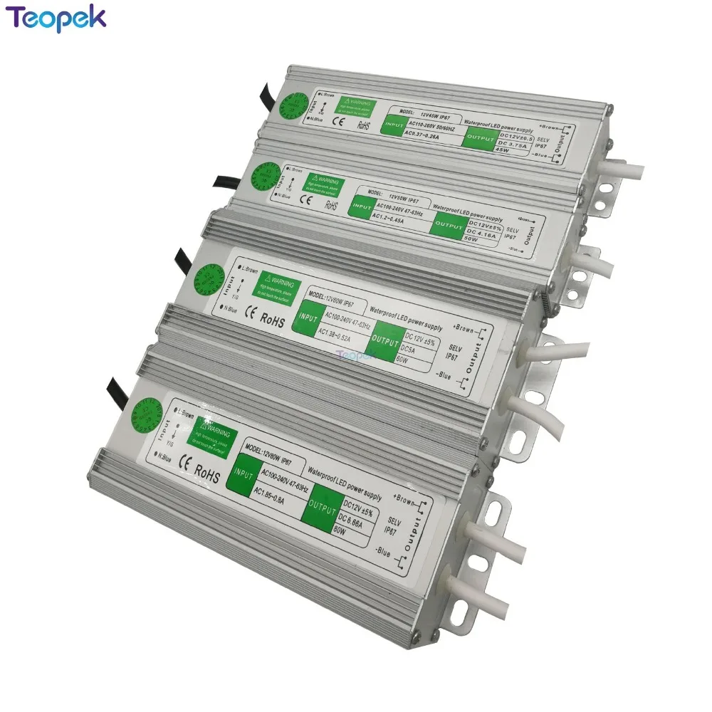 

IP67 Waterproof Switching Power Supply Transformer AC To DC 12V/24V 10W 15W 20W 25W 30W 36W 45W 50W 60W 80W 100W 120W 150W 200W