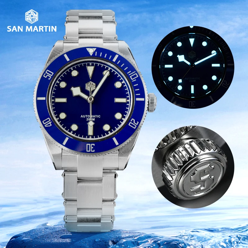 San Martin Men Mechanical Wrist Watch Diver BB58 Retro Luxury Water Ghost Rivet Bracelet Sapphire 200m Waterproof Automatic
San Martin Men Mechanical Wrist Watch Diver BB58 Retro Luxury Water Ghost Rivet Bracelet Sapphire 200m Waterproof Automatic
