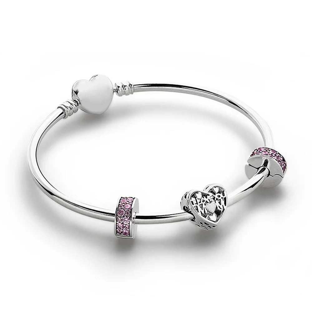 NEW 100% 925 Sterling Silver I LOVE YOU MOM Charm PINK SHINING ELEGANCE SPACER CLIP MOMENTS Heart Bracelet Set Mother's Day
NEW 100% 925 Sterling Silver I LOVE YOU MOM Charm PINK SHINING ELEGANCE SPACER CLIP MOMENTS Heart Bracelet Set Mother's Day
