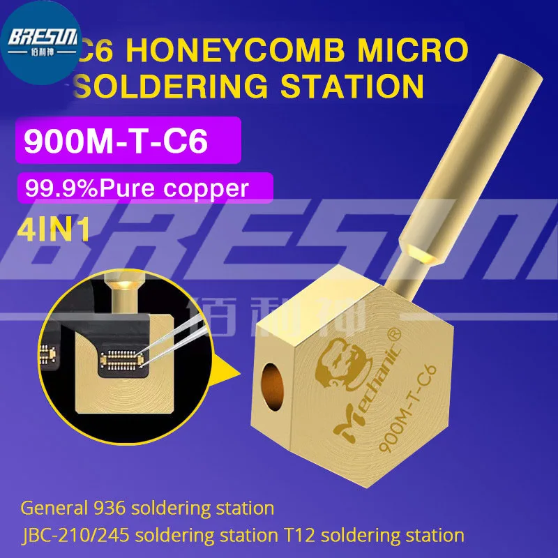MECHANIC 4 in 1 900M-T-C6 Pure Copper Soldering Iron Tip ,For BGA PCB Soldering Tip Heating Platform 210 245 T12 Soldering tip
MECHANIC 4 in 1 900M-T-C6 Pure Copper Soldering Iron Tip ,For BGA PCB Soldering Tip Heating Platform 210 245 T12 Soldering tip