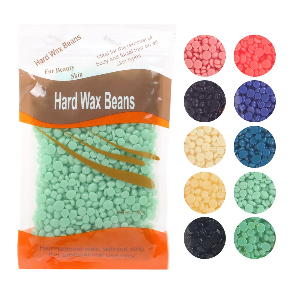 

100g Wax beans Hard Hot Film Waxing Beans Bead Pellet Armpit Arm Legs Hair Removal No Strip Depilatory Wax-melt Warmer Machine