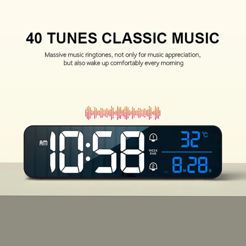 Charging Intelligent Voice Control Digital Electronic Alarm Clock Led Home Calendar Living Room Electronic Clock With Snooze Fun
Charging Intelligent Voice Control Digital Electronic Alarm Clock Led Home Calendar Living Room Electronic Clock With Snooze Fun