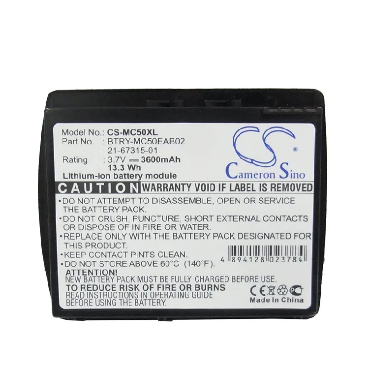 Cameron Sino 1600mAh/3600mAh Battery 21-67314-01, BTRY-MC50EAB00 for Symbol MC50, MC5040
Cameron Sino 1600mAh/3600mAh Battery 21-67314-01, BTRY-MC50EAB00 for Symbol MC50, MC5040
