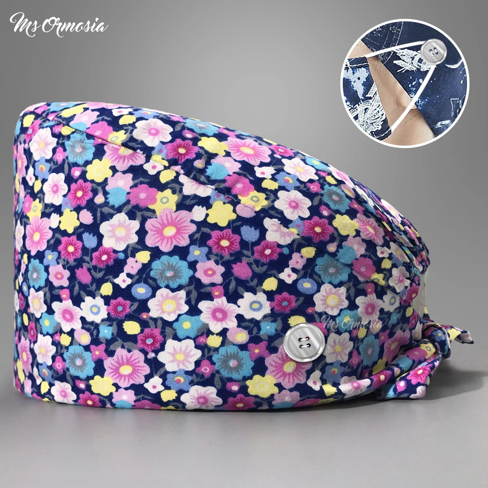 Multicolor cartoon print medical scrubs hat button style beauty salon breathable nursing work caps cotton men's surgical hats
Multicolor cartoon print medical scrubs hat button style beauty salon breathable nursing work caps cotton men's surgical hats