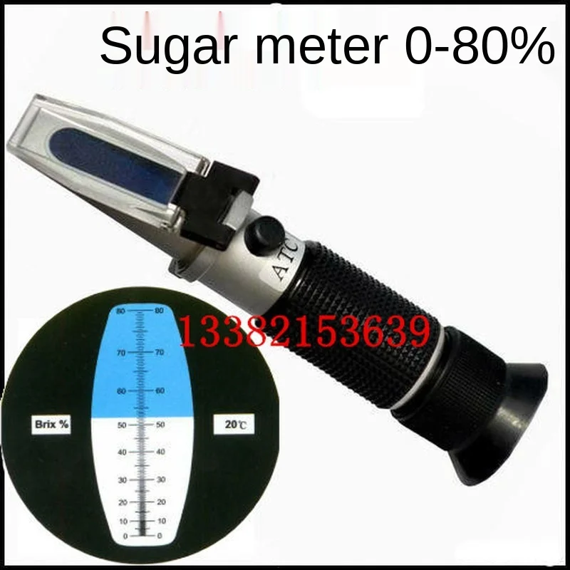 Handheld refractometer Brix meter 0-80 Brix measuring instrument Sweetness meter 0-80%
Handheld refractometer Brix meter 0-80 Brix measuring instrument Sweetness meter 0-80%