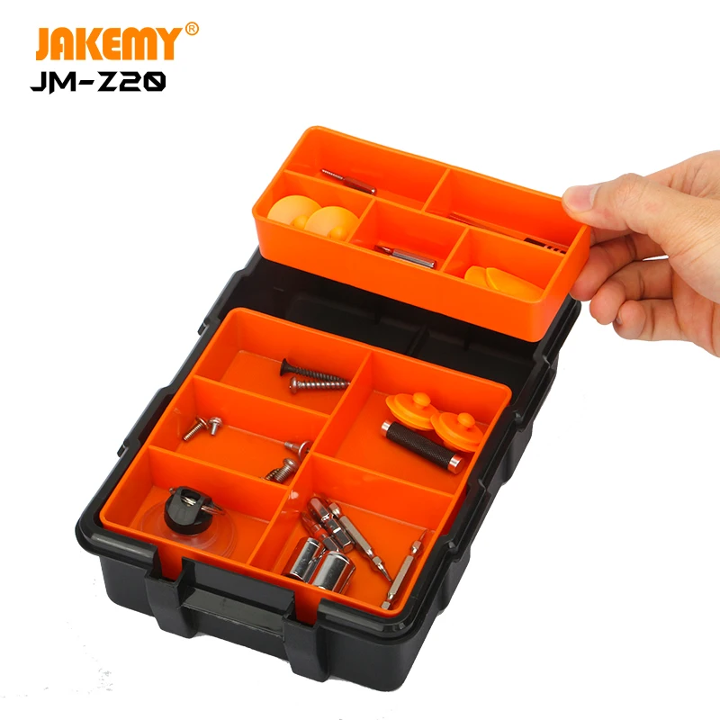 Портативный Легкий двухслойный мини-контейнер JAKEMY JM-Z20 для хранения пластиковых компонентов, ящик для инструментов, чехол для мелких деталей 
Портативный Легкий двухслойный мини-контейнер JAKEMY JM-Z20 для хранения пластиковых компонентов, ящик для инструментов, чехол для мелких деталей