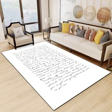Nordic Minimalist Literature Area Rugs Art Pen Writing Imitation Cashmere Carpets Living Room Bedroom Bedside Non-Slip Floor Mat