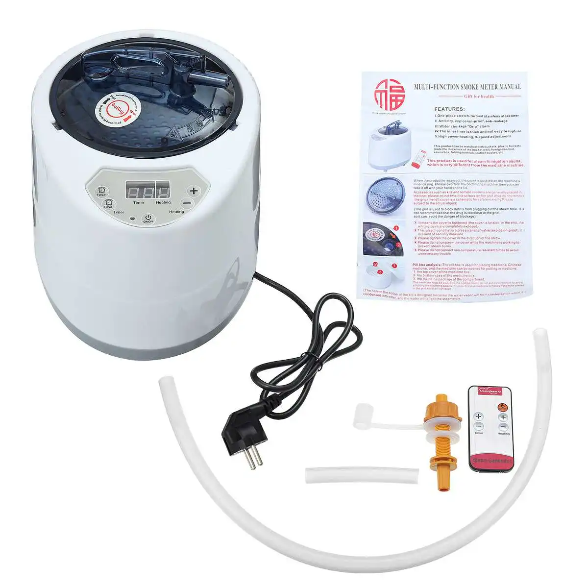 2.5/3L Sauna Generator For Sauna Steam Generator Fumigation Machine Home Steamer Therapy Suitable for casks kitchen heating
2.5/3L Sauna Generator For Sauna Steam Generator Fumigation Machine Home Steamer Therapy Suitable for casks kitchen heating
