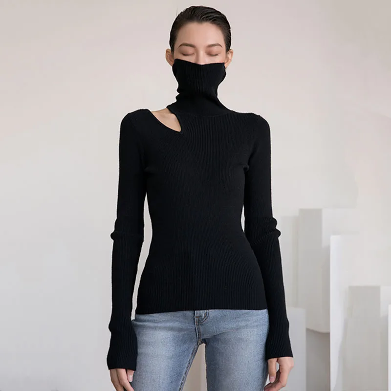 Bare Shoulders Korean Chic Knitwear Ladies Office Sexy Irregular Elegant High Street Tops Hollow Open Turtleneck Loose Sweater
Bare Shoulders Korean Chic Knitwear Ladies Office Sexy Irregular Elegant High Street Tops Hollow Open Turtleneck Loose Sweater