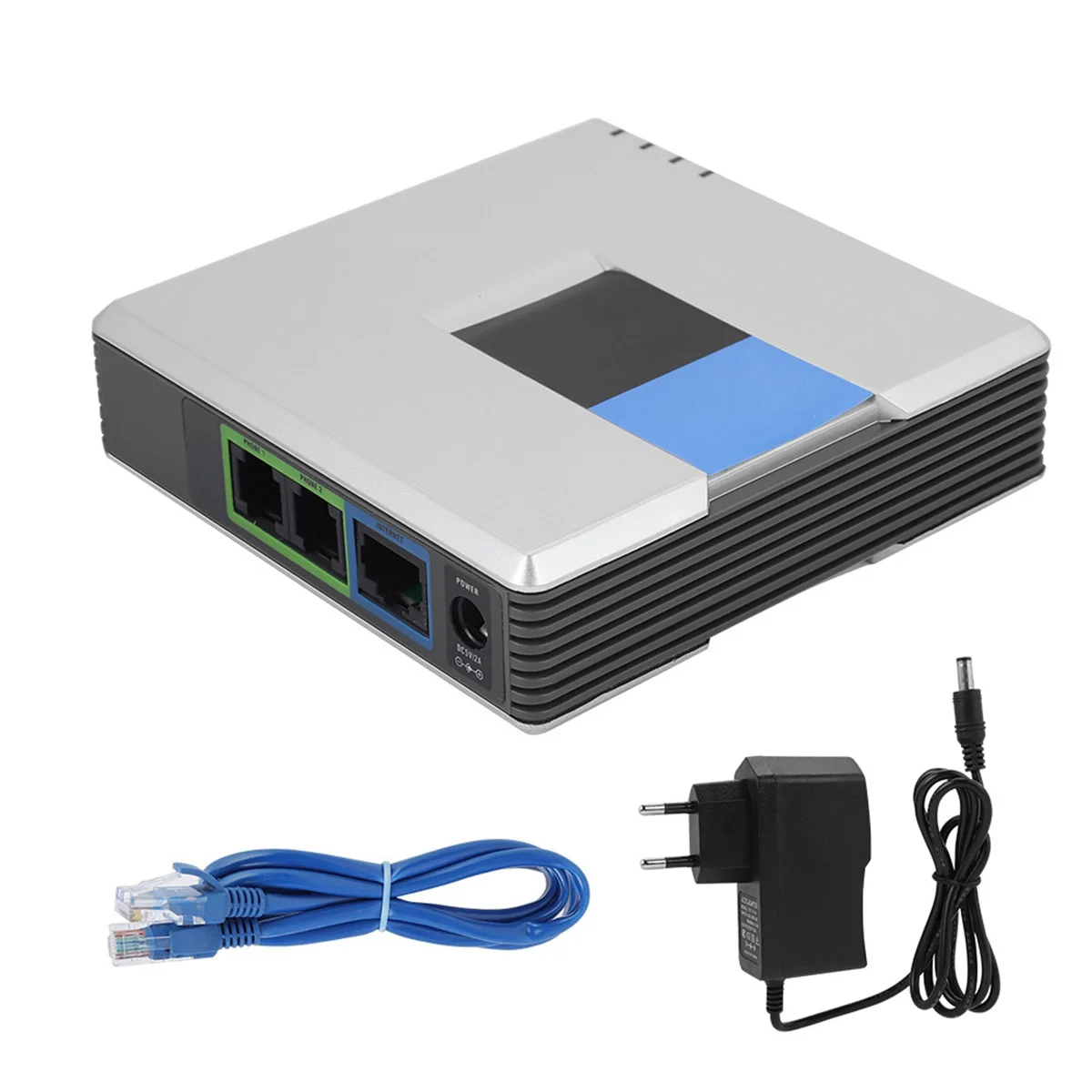 VoIP-шлюз, Интернет-телефон, 2-портовый адаптер SIP RJ45, кабель для Linksys PAP2T, штепсельная вилка европейского стандарта 100-240 В
VoIP-шлюз, Интернет-телефон, 2-портовый адаптер SIP RJ45, кабель для Linksys PAP2T, штепсельная вилка европейского стандарта 100-240 В