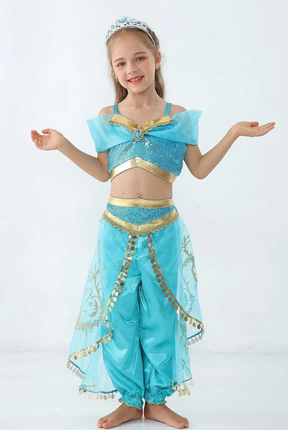 Costume Girls Kid Summer Dance Dress Aladdin's Lamp Magic Jasmine Princess Costume Christmas Performance Suit Girls Clothes Cosp 
Costume Girls Kid Summer Dance Dress Aladdin's Lamp Magic Jasmine Princess Costume Christmas Performance Suit Girls Clothes Cosp