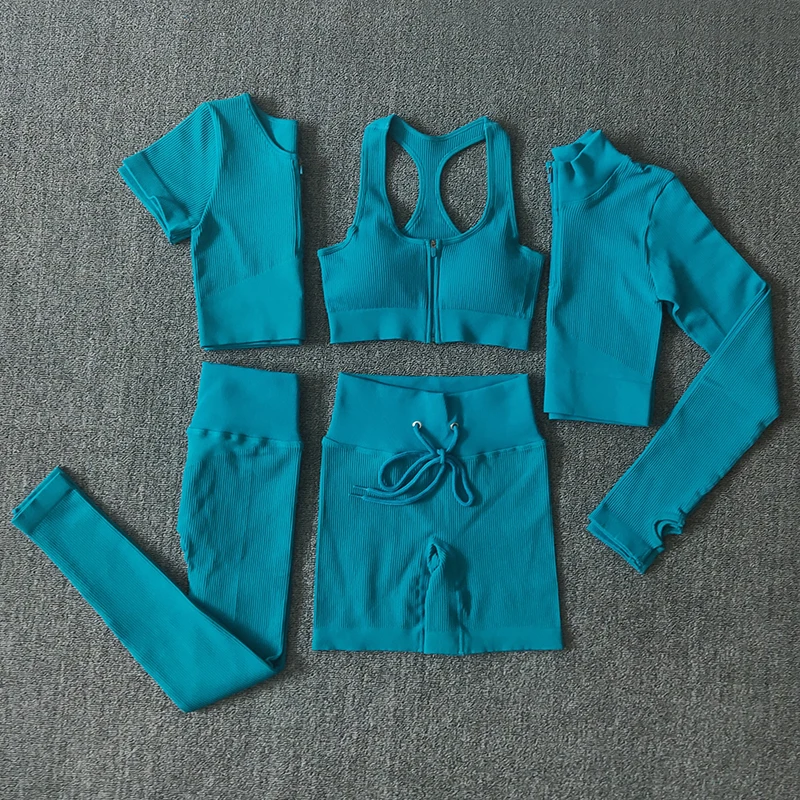 Seamless Women Yoga Set Workout Sportswear Gym Clothing Zipper Long Sleeve High Waist Leggings Fitness Bra Athletic Sports Suits 
Seamless Women Yoga Set Workout Sportswear Gym Clothing Zipper Long Sleeve High Waist Leggings Fitness Bra Athletic Sports Suits