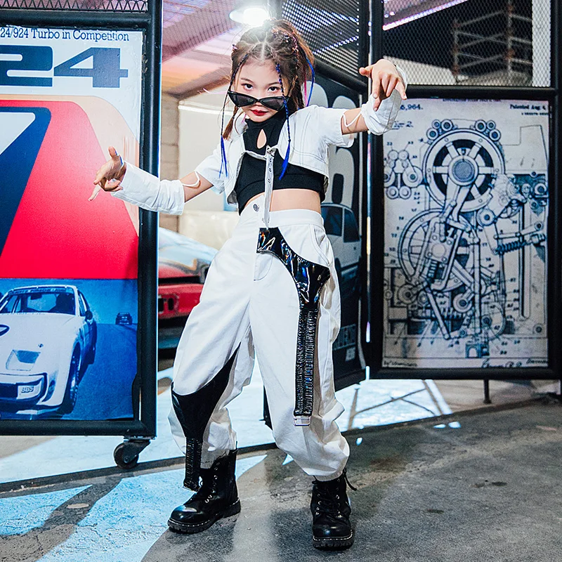 New Girls Jazz Dance Costumes Hip Hop Dance White Handsome Suit For Kids Modern Street Dance Performance Stage Clothing
New Girls Jazz Dance Costumes Hip Hop Dance White Handsome Suit For Kids Modern Street Dance Performance Stage Clothing