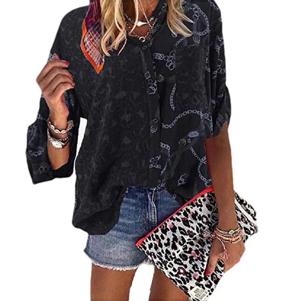 Long Sleeve Adult Tunic Tops Fashion Splice Women Blouse Leopard Print Loose Daily Spring Stand Up Collar Casual Button Elegant
Long Sleeve Adult Tunic Tops Fashion Splice Women Blouse Leopard Print Loose Daily Spring Stand Up Collar Casual Button Elegant
