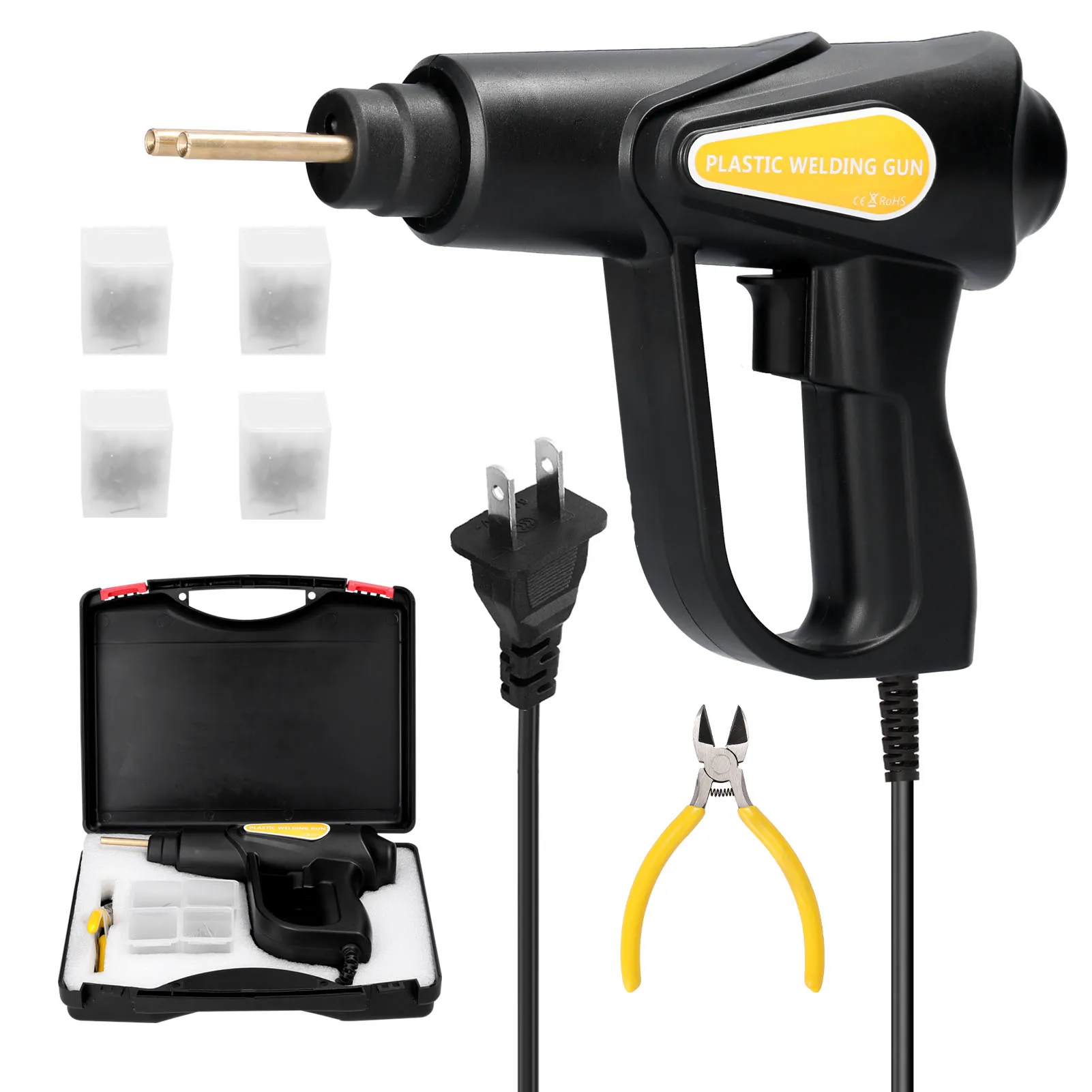 70W Handheld Plastics Welding Machine Car Panel Crack Repairs Kit Hot Stapler Plastics Repairing Tool Set With Storage Box 
70W Handheld Plastics Welding Machine Car Panel Crack Repairs Kit Hot Stapler Plastics Repairing Tool Set With Storage Box