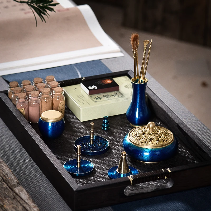 

Herramientas de incienso, juego de entrada de cobre puro, artículos de sellado fragantes hechos a mano, fabricación de perfume
