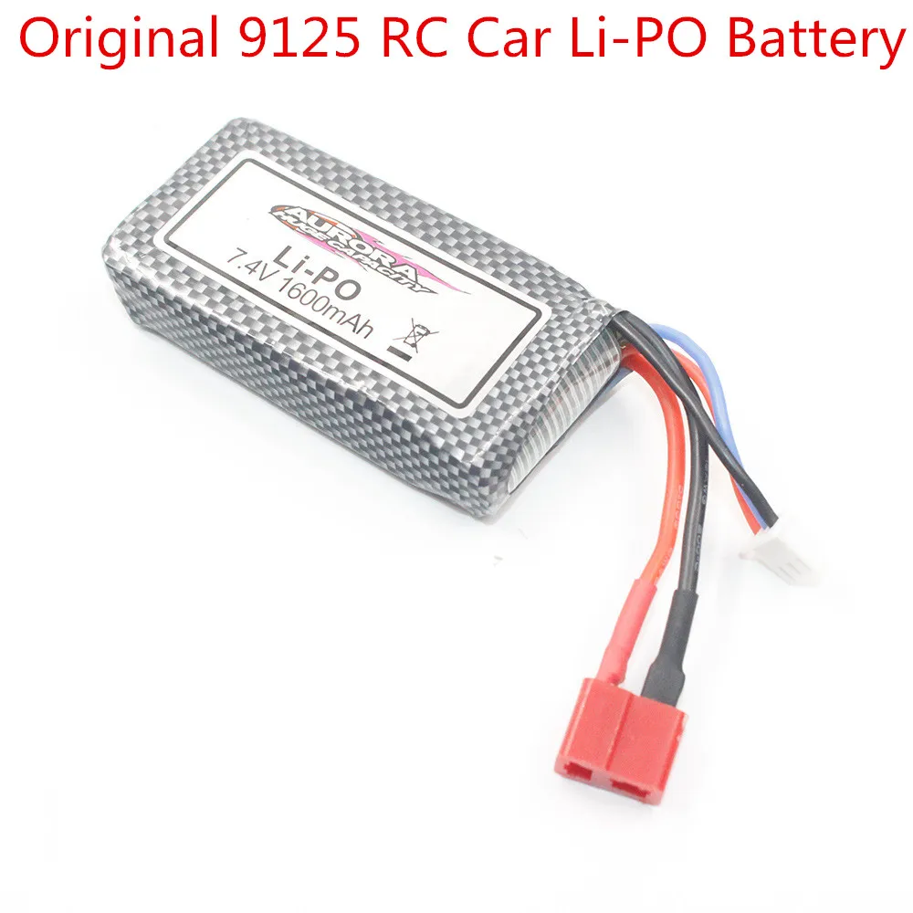 

Original 9125 RC Car Li-PO Battery 7.4v 1600mAh Battery For 9125 RC Racing Car High Speed Big Feet Car Battery spare parts