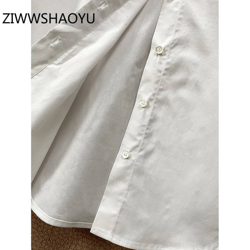 ZIWWSHAOYU Fashion Women Summer Sleeveless White Cotton Blouse Shirt Designer Elegant Office Lady Blouses Tops
ZIWWSHAOYU Fashion Women Summer Sleeveless White Cotton Blouse Shirt Designer Elegant Office Lady Blouses Tops
