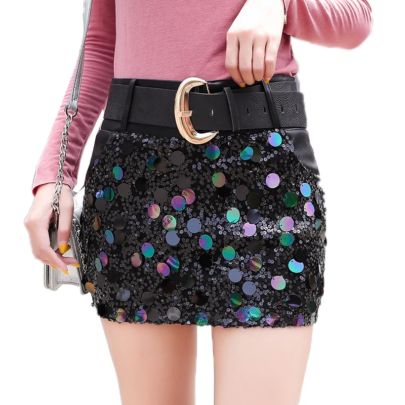 Autumn Winter Korean Fashion Mini PU Leather Skirt Women High Waist Bling Bling Sequined Wrap Skirts Ladies jupe sexy
Autumn Winter Korean Fashion Mini PU Leather Skirt Women High Waist Bling Bling Sequined Wrap Skirts Ladies jupe sexy