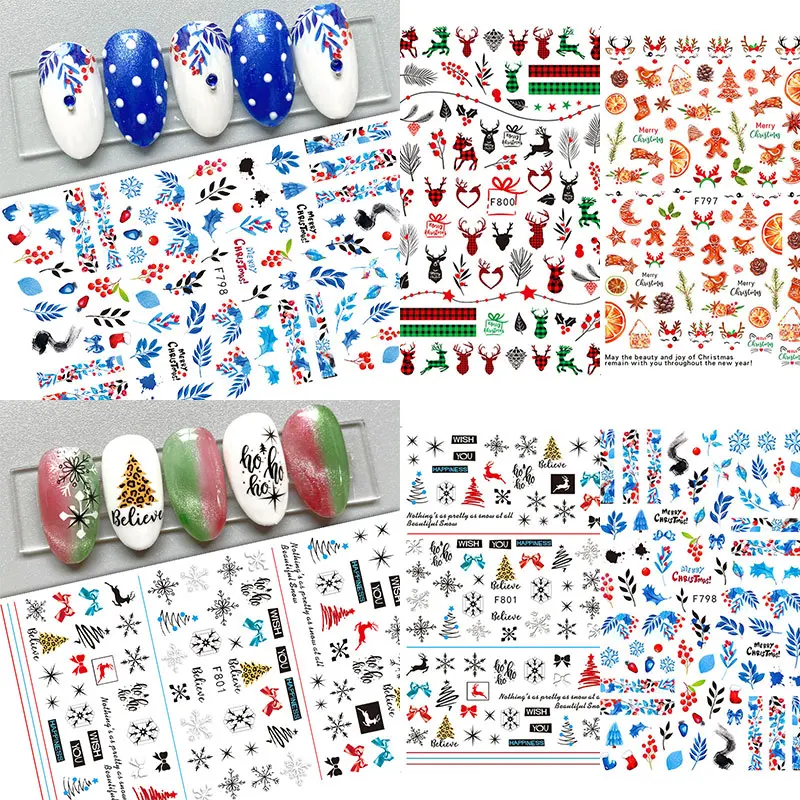 Merry Christmas 3D Nails Sticker Winter Snowflake Elk Xmas Trees 3D Nail Sticker Nail Decal Manicure Nail Decoration
Merry Christmas 3D Nails Sticker Winter Snowflake Elk Xmas Trees 3D Nail Sticker Nail Decal Manicure Nail Decoration
