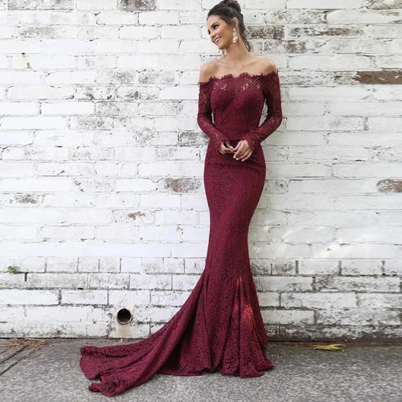 Vestidos De Gala Lace Long Sleeve Mermaid Long Prom Dresses 2020 Court Train Sexy Off the Shoulder Party Dress Vestido Formatura
Vestidos De Gala Lace Long Sleeve Mermaid Long Prom Dresses 2020 Court Train Sexy Off the Shoulder Party Dress Vestido Formatura