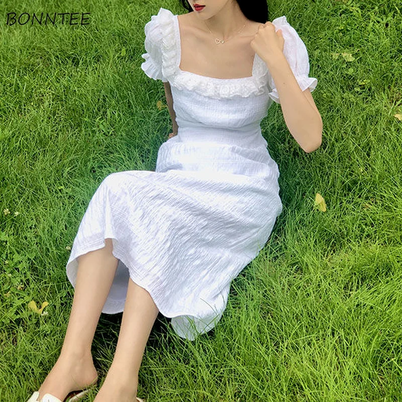 Dresses Women Temperament Simple Solid Party Ruffles New Arrival Causal Summer Retro Mujer Romance Square Collar Ulzzang Hipster
Dresses Women Temperament Simple Solid Party Ruffles New Arrival Causal Summer Retro Mujer Romance Square Collar Ulzzang Hipster