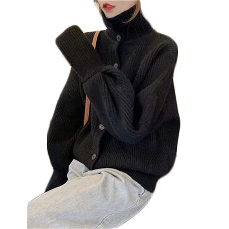Sweater Women Autumn And Winter 2021 New Korean Turtleneck Cardigan Loose Wild Long-Sleeved Lazy Knitted Thick Top T475
Sweater Women Autumn And Winter 2021 New Korean Turtleneck Cardigan Loose Wild Long-Sleeved Lazy Knitted Thick Top T475