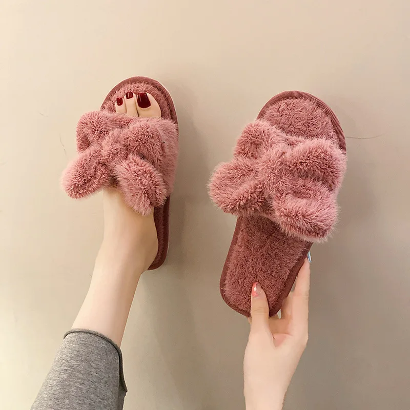 Cute cartoon plush slippers autumn and winter new open-toed home bowknot cotton slippers plush slippers
Cute cartoon plush slippers autumn and winter new open-toed home bowknot cotton slippers plush slippers