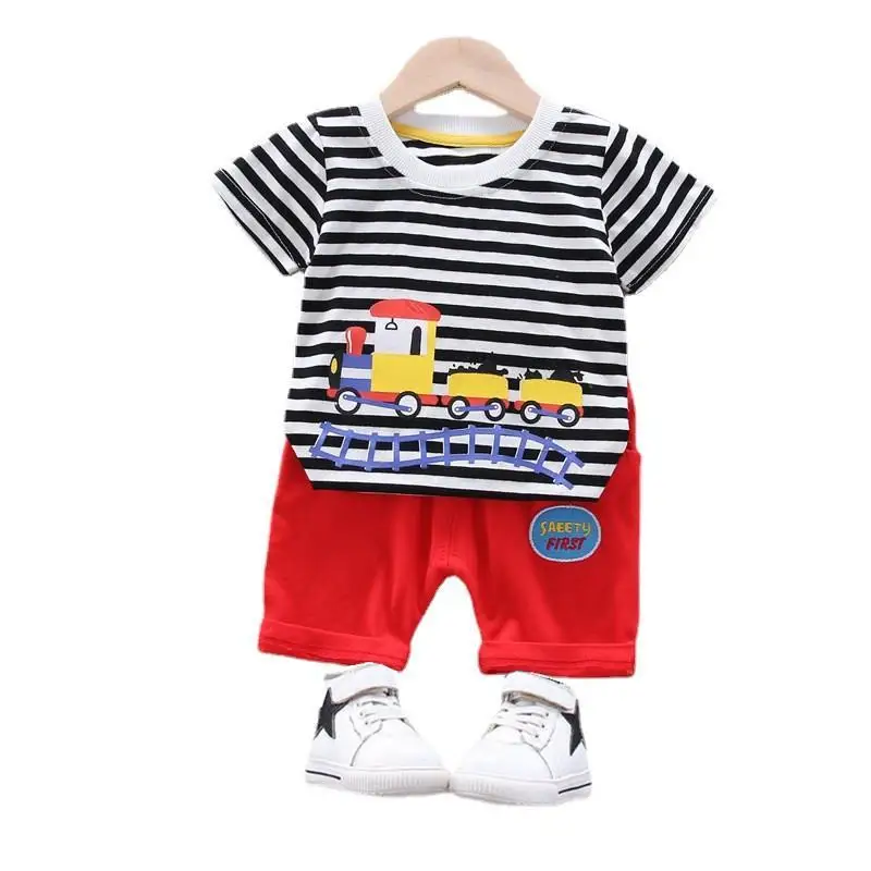 Summer Baby Boys Cartoon Clothes Children Girls Striped T Shirt Shorts 2Pcs/sets Kids Infant Cotton Clothing Toddler Tracksuits
Summer Baby Boys Cartoon Clothes Children Girls Striped T Shirt Shorts 2Pcs/sets Kids Infant Cotton Clothing Toddler Tracksuits