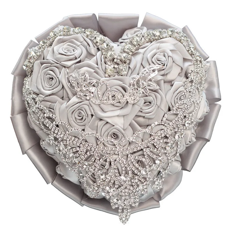 Luxury Rhinestones Bride Bridesmaid Bouquet Silver Satin Rose Bouquet Pearl Rhinestone Handmade Wedding Supplies YS014
Luxury Rhinestones Bride Bridesmaid Bouquet Silver Satin Rose Bouquet Pearl Rhinestone Handmade Wedding Supplies YS014
