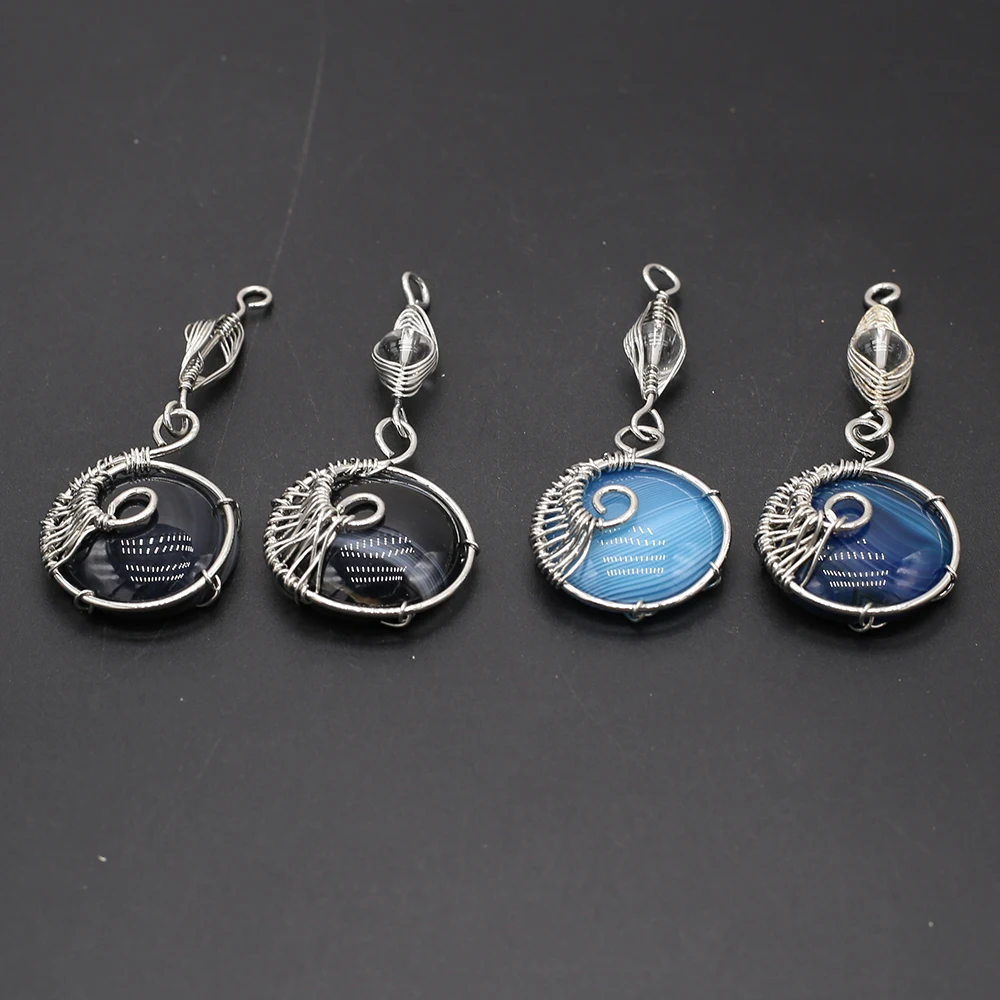 Natural Stone Striped Agate Round Silver-plated Pendant For Jewelry MakingDIY Necklace Earring Accessory Gemstone Charms Gift1PC
Natural Stone Striped Agate Round Silver-plated Pendant For Jewelry MakingDIY Necklace Earring Accessory Gemstone Charms Gift1PC