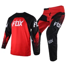 2022 Off-Road MX 180 Racing Motocross Jersey Pants Combo Black Red Gear Set For Honda Team Motorcycle Suit Kits
