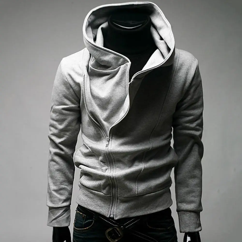Men Stylish Solid Color Long Sleeve Diagonal Zipper Cotton Sports Hoodie Coat Suitable for school travel sports daily wear gifts 
Men Stylish Solid Color Long Sleeve Diagonal Zipper Cotton Sports Hoodie Coat Suitable for school travel sports daily wear gifts