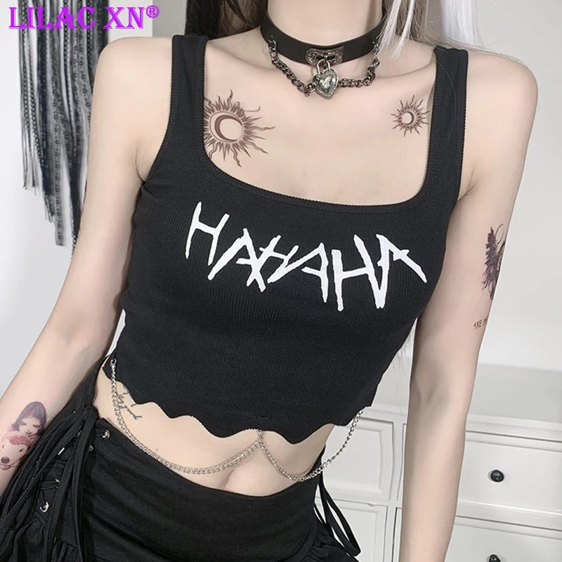 Goth Sexy Letter Print Basic Tank Tops for Girls Harajuku Chains Corset Crop Top Vest Gothic Streetwear Summer Women Clothing
Goth Sexy Letter Print Basic Tank Tops for Girls Harajuku Chains Corset Crop Top Vest Gothic Streetwear Summer Women Clothing