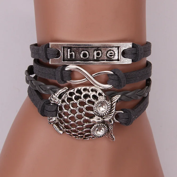 Owl Men Leather Bracelet With Buttons Hand Woven Bracelet Wide Leather Bracelets for Man Women 925 Sterling Silver Bracelets
Owl Men Leather Bracelet With Buttons Hand Woven Bracelet Wide Leather Bracelets for Man Women 925 Sterling Silver Bracelets