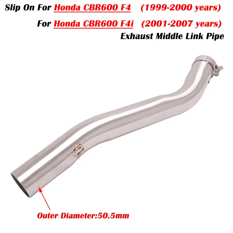 

For Honda CBR600 F4 F4i 2001 - 2007 Motorcycle Exhaust Escape Middle Link Pipe Muffler Connected Mid Tube 51mm Modified Slip On