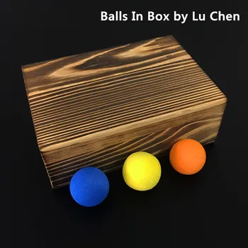 Balls in Box (Deluxe) By Lu Chen Stage Magic Tricks Magia Magician Close Up Illusions Gimmick 3 Balls Vanish Appear in Empty Box