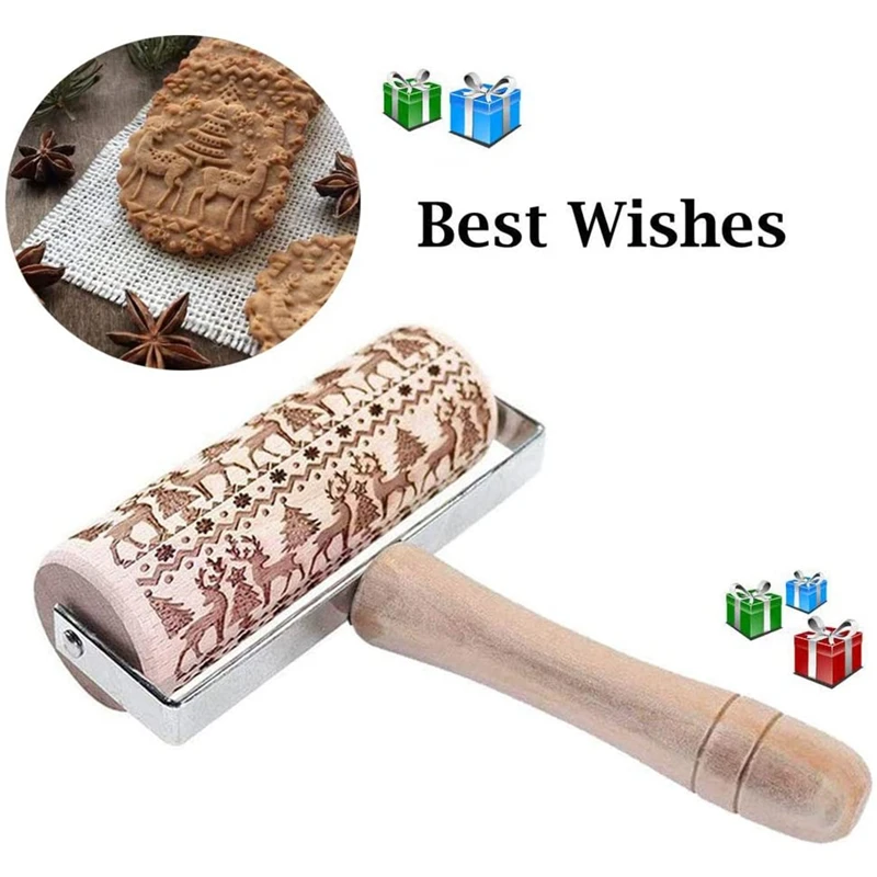 2 Pcs,Christmas Wooden Hand-Held Embossed Pattern Rolling Pins, Grip Engraved for Baking Non-Stick (Snowflake+Elk)
2 Pcs,Christmas Wooden Hand-Held Embossed Pattern Rolling Pins, Grip Engraved for Baking Non-Stick (Snowflake+Elk)