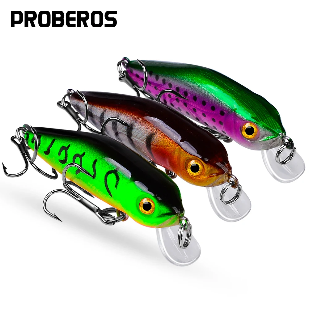 

PROBEROS 6PCS Mini Minnow Bait 6cm-5g Floating Hard Baits Artificial Wobbler Topwater Crankbait Carp Perch Pesca Fishing Tackle