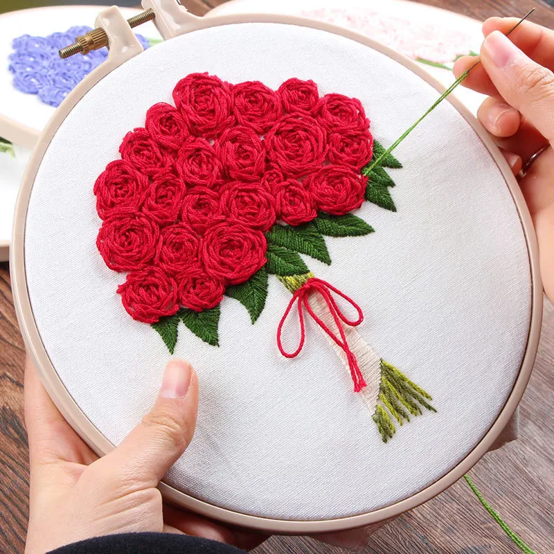DIY Flowers Embroidery Hoop Set Round DIY Sewing Craft Material Kit Handwork Needlework Cross Stitch Kit for Beginner Home Decor
DIY Flowers Embroidery Hoop Set Round DIY Sewing Craft Material Kit Handwork Needlework Cross Stitch Kit for Beginner Home Decor