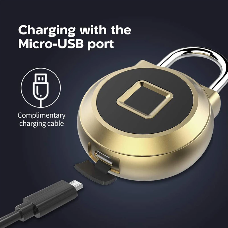 Fingerprint Smart Padlock IP65 Waterproof Keyless Biometric Security Lock for Gym Locker/Wardrobes/Door 
Fingerprint Smart Padlock IP65 Waterproof Keyless Biometric Security Lock for Gym Locker/Wardrobes/Door