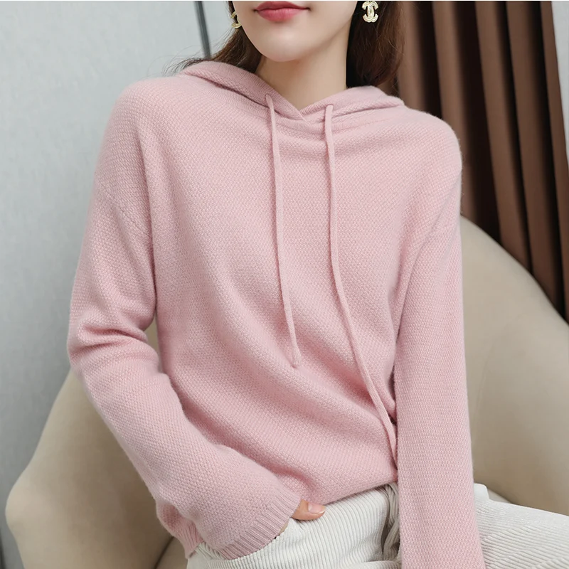 LONGMING Women Sweater Hoodie 100% Merino Wool Pullover Winter Sweatshirt Jersey Woman Sweaters Hooded Knit Tops Y2K Clothes
LONGMING Women Sweater Hoodie 100% Merino Wool Pullover Winter Sweatshirt Jersey Woman Sweaters Hooded Knit Tops Y2K Clothes