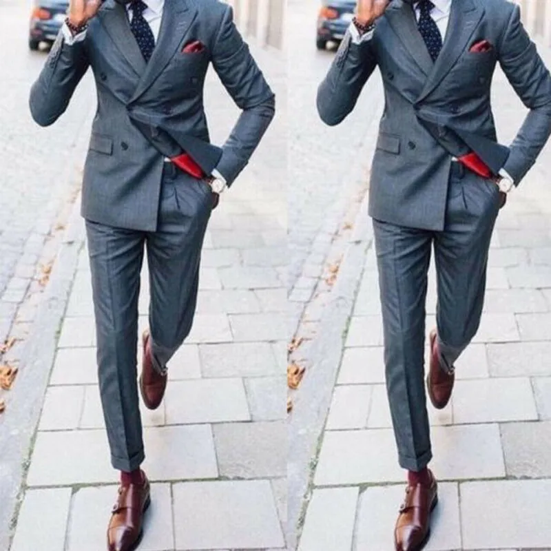 Vintage Groom Wear Men Suits for Wedding Tuxedos Dark Grey Groom Best Man Blazer Jacket Casual Business 2pcs Coat+Trousers 
Vintage Groom Wear Men Suits for Wedding Tuxedos Dark Grey Groom Best Man Blazer Jacket Casual Business 2pcs Coat+Trousers