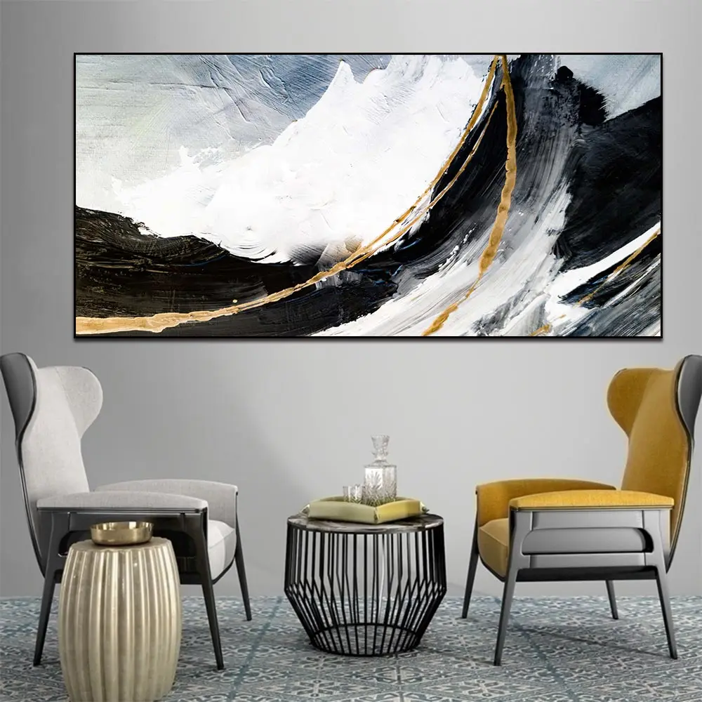 Black And White Gold Hand-Painted Abstract Modern Posters Oil Painting On Canvas In Living Room Wall Art Decorative picture
Black And White Gold Hand-Painted Abstract Modern Posters Oil Painting On Canvas In Living Room Wall Art Decorative picture
