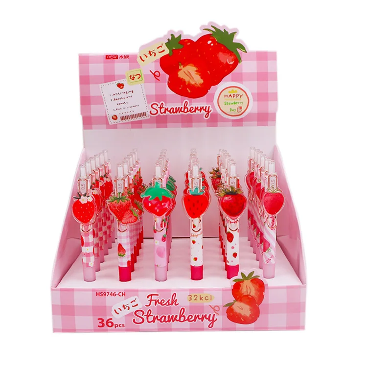 36 pcs/lot Creative Strawberry Press Gel Pen Cute 0.5mm Black Ink Signature Pens Promotional Gift Stationery School Supplies
36 pcs/lot Creative Strawberry Press Gel Pen Cute 0.5mm Black Ink Signature Pens Promotional Gift Stationery School Supplies