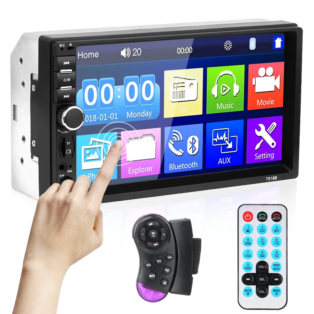 

7 Inch 2 Din Car Multimedia Player Video Bluetooth HD Touch Screen Radio Audio Rear View MP5 FM CD DVD Car Electrics Accessories