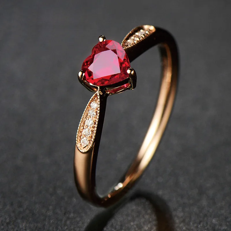 Ladies Beautiful Pretty Wedding Ring Rose Gold Rings For Women Heart Red AAA Zircon Rings For Gilrs Luxury Jewelry Wholesale
Ladies Beautiful Pretty Wedding Ring Rose Gold Rings For Women Heart Red AAA Zircon Rings For Gilrs Luxury Jewelry Wholesale