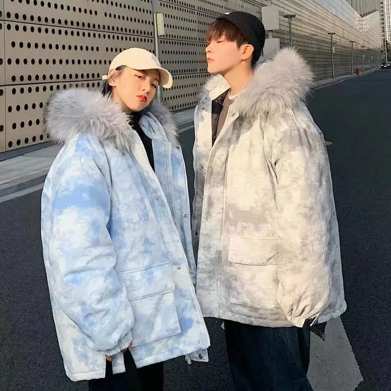 Woman Overshirt Bubble Coat Big Fur Collar Tie Dye Hoodie Cotton Clothes Women Bread Korean Loose Coat Winter Jackets for Women
Woman Overshirt Bubble Coat Big Fur Collar Tie Dye Hoodie Cotton Clothes Women Bread Korean Loose Coat Winter Jackets for Women