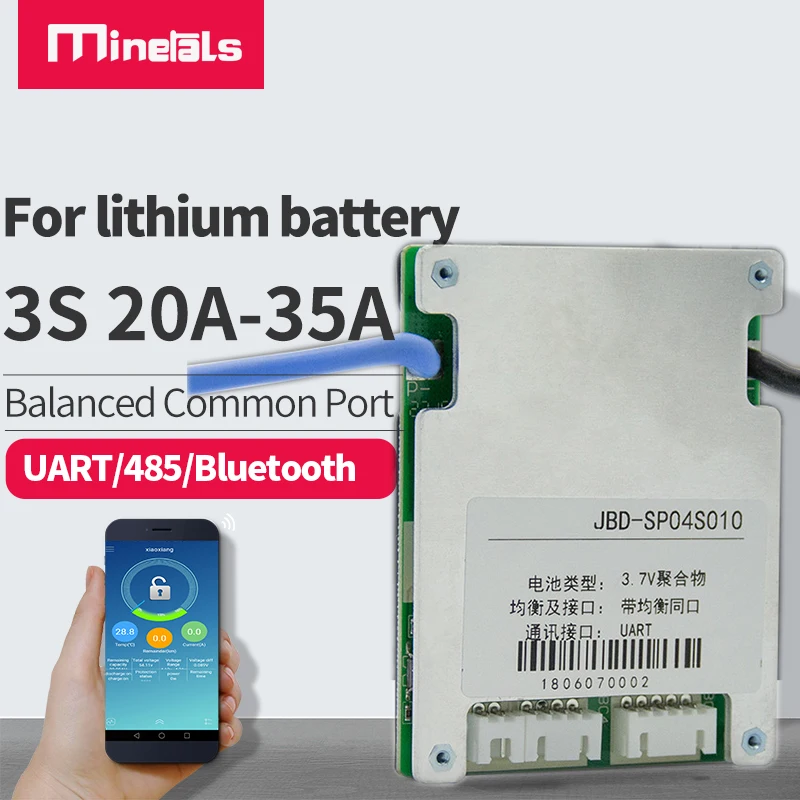 Умная плата 3s bms 12 В для защиты литий ионных батарей с Bluetooth 18650 балансировкой